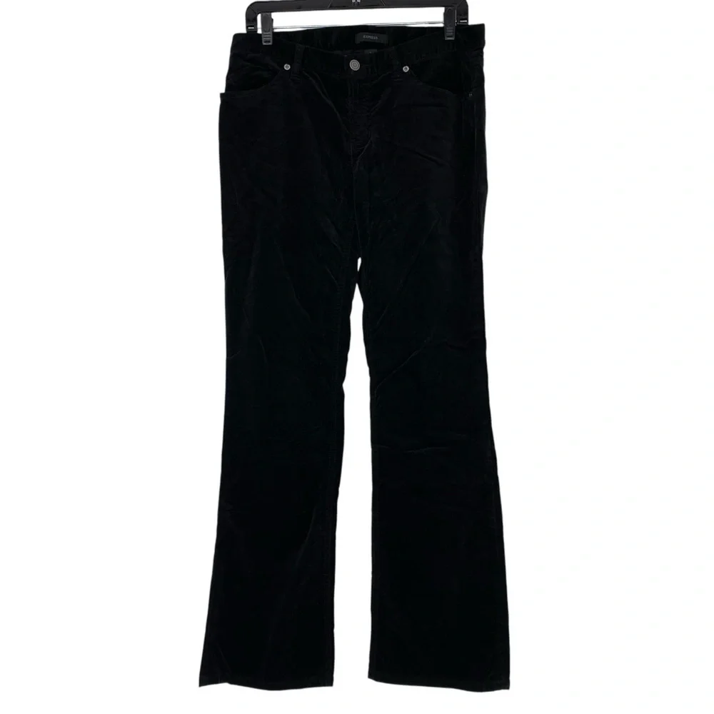 Express black velvet velour soft bootcut pants women's size 8